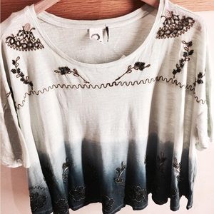 Ombré Embroidered Beaded Top